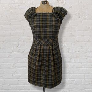 Nanette Lepore 100% Wool Plaid Dress Academia Twee Emo Dark Romantic Grunge